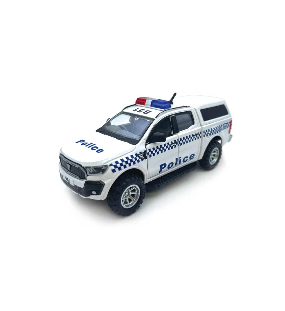 Centy Australian Police UTE Pull Back Police Toy Car with Door Openable for 3Y+ White-Blue Colour-image-35