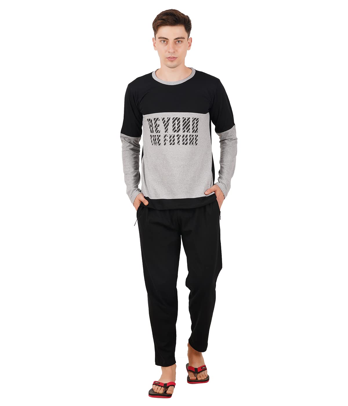 Full Sleeve Black Printed Men Pyjama Set Under 500-image-44