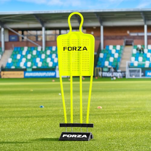 FORZA Astro Fußball-Dummies (Unterlage Werden enthalten) | Freistoß Dummies für Fussball | 3 Größe erhältlich | Eignen Sich für mehrere Oberflächen (Jugendliche, Einzeln)