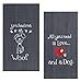 Kay Dee Dog Lover Embroidered Waffle Towel Set - One Each You Had Me at Woof & Dog Love