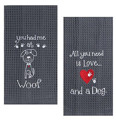 Kay Dee Dog Lover Embroidered Waffle Towel Set - One Each You Had