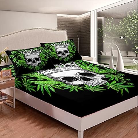 Homewish Juego de Ropa de Cama de Marihuana - Tamaño Individual Cover