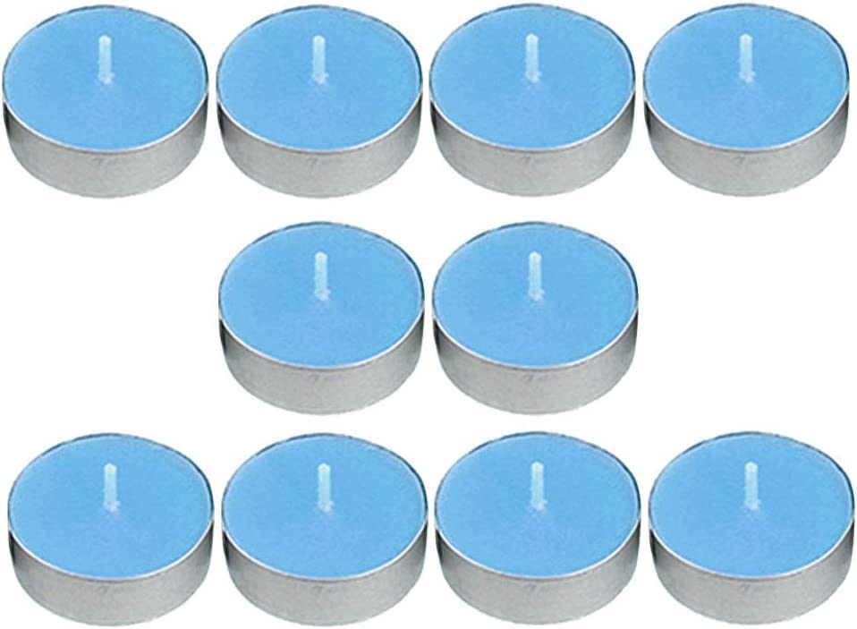 20 velas, velas de té, velas perfumadas, larga duración de 2 horas de combustión, para el hogar (azul)