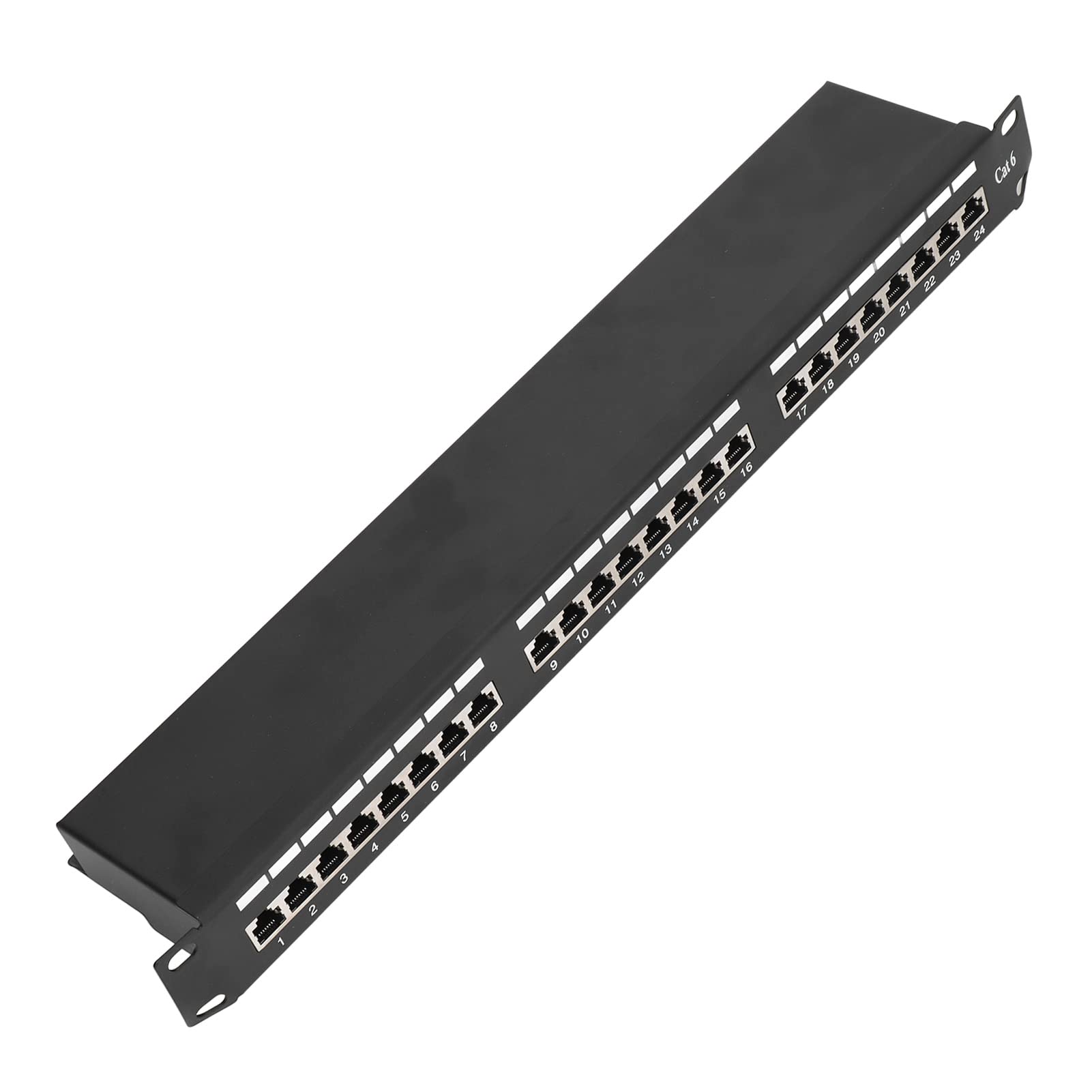 Fafeicy Câble de Panneau de Brassage 24 Ports Coupleur blindé Cat6 RJ45 Réseau Passant Via Ethernet en Ligne, Longue Durée de Vie, Installation Facile, Gestion des Câbles, Excellent Matériau pour