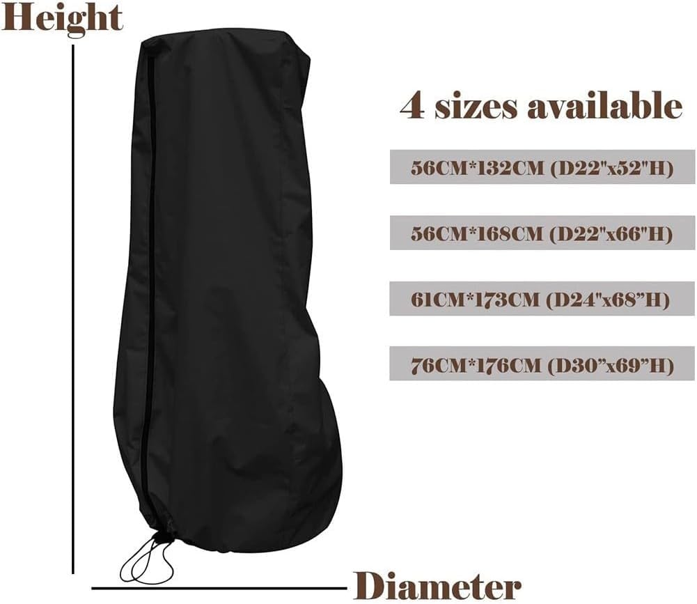 Funda impermeable para saco de boxeo, nailon, negro, 176 x 76 cm