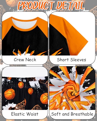 Boys Pajamas Little Big Boys Pajamas Short Sleeves and Pants 2 Pieces Summer Pjs Set Kid Sleepwear Size 8-143