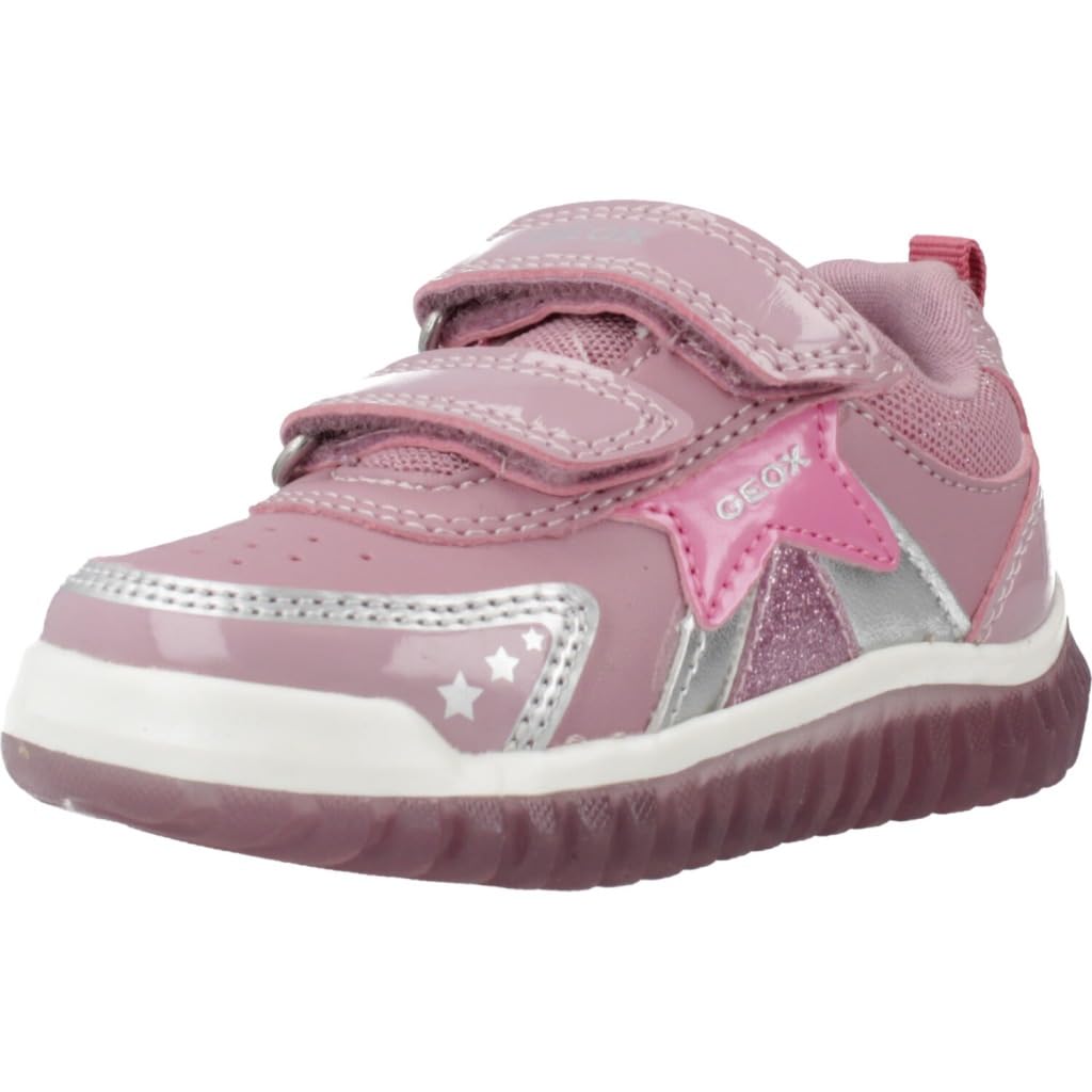 Geox Baby B LIGHTYLOO Girl A Sneaker, Rose/Fuchsia, 2 UK Child