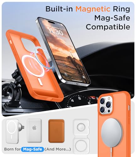 Image of Magnetic Compatible with iPhone 14 Pro Case, [Built-in Invisible Kickstand][Compatible with MagSafe] [Military Grade Shockproof] Slim Translucent Matte Phone Case for iPhone 14 Pro 6.1 inch