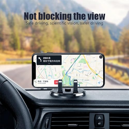Image of EYUVAA Lebel Universal Phone Holder for Dashboard | 360 Rotatable Car Mobile Holder| Phone Mount for Car Dashboard | Adjustable Stand for Portrait & Landscape Viewing (Black) (Car Ph Holder (S-651))