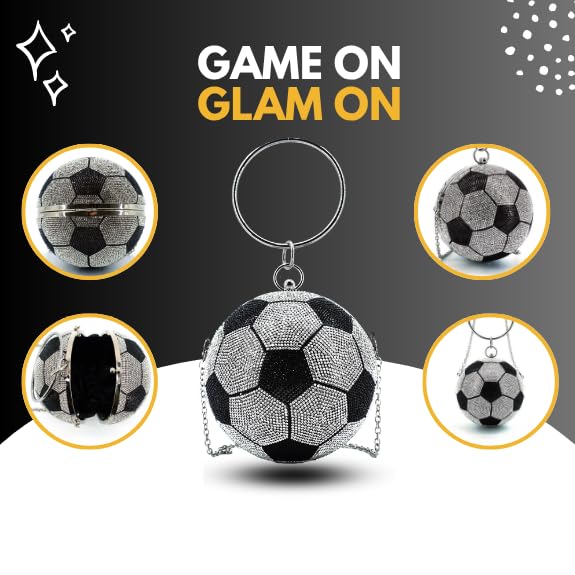 Like Dreams Rhinestone Sports Purse | Round Shaped Crossbody Bag for Women | Game Day Costume Purse Ball Clutch4