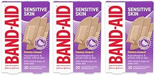 Band-Aid Brand Adhesive Sensitive Skin Bandages, Hypoallergenic, Assorted, 3 x 20 ct