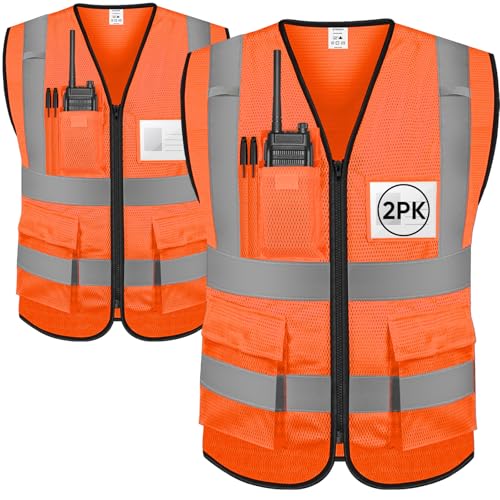 TICONN Reflective Safety Vest High Visibility Class II Mesh Vest for Women & Men Meets ANSI Standards 4X-Large Orange 1