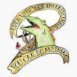 Courage The Cowardly Dog Inspirational Bathrub Fish Traditional Tattoo Watercolor Vinyl Waterproof Sticker Decal Car Laptop Wall Window Bumper Sticker 5'