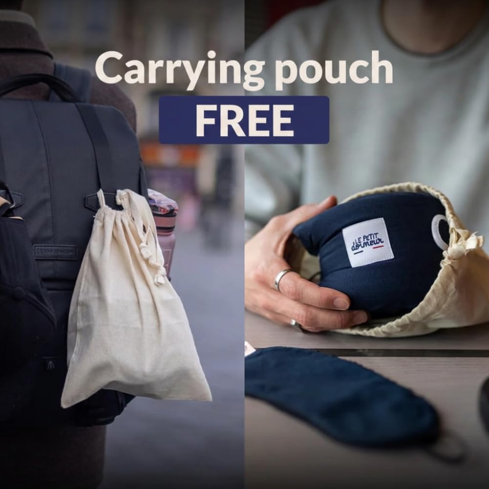 Poduszka podróżna 3 w 1, poduszka podróżna 3 w 1, ergonomiczna i lekka, idealna do podróży samolotem, pociągiem, samochodem - wyprodukowana we Francji
