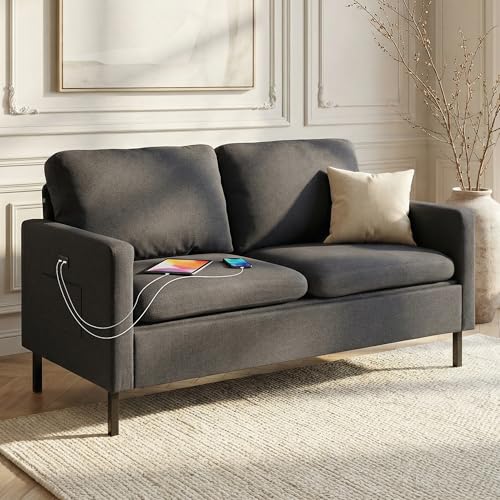 STHOUYN 56' W Fabric Loveseat Sofa with 2 USB, Small...