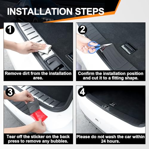 Image of Car Rear Bumper Protector, 41.5inch x3.6inch Car /SUV /Trunk Universal Rubber Anti-Scratch Trunk Exterior Accessories