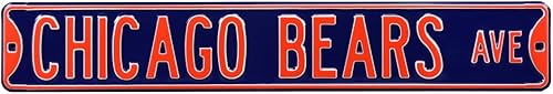 Fremont Die Letrero de calle de acero azul marino Chicago Bears Ave de 6 x 36 pulgadas