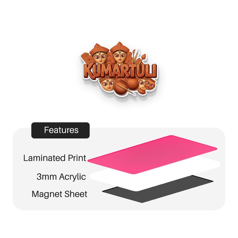 Image of Kumartuli Fridge Magnet, Glossy Finish, Stylish Magnet for Fridge, Wardrobe & Metal Surfaces