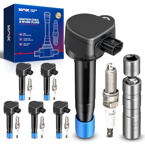 Image of KAX 6 Ignition Coils & 6 Spark Plugs Set for Honda Odyssey, Accord, TL | (w /tool) Odyssey 2011-2017, 2008-2010 3.5L, Accord 2008-2012 3.5L, TL 2009-2014, Accord Crosstour 2010-2011, Crosstour UF603