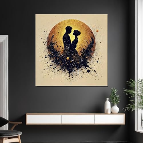 Impression abstraite dorée haut de gamme couple romantique