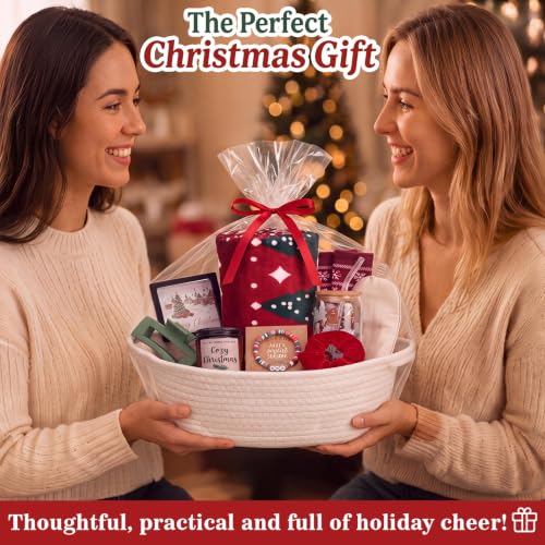 Reallnaive 11 Pcs Red Christmas Basket Gift for Women Secret Santa Box - Image 5