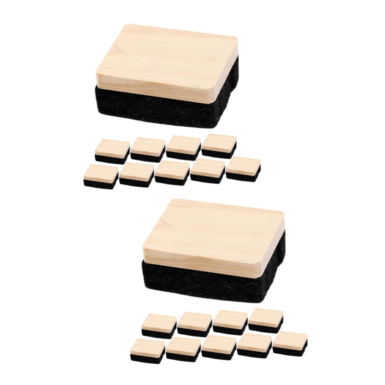 DOITOOL 2 Sätze Tafelschwämme Aus Holz Und Filz Staubfreie Kreidewischer Für Schul Büro Und Heimgebrauch Reinigungslösung Für Schwarze Und Weiße 10 Stück * 2