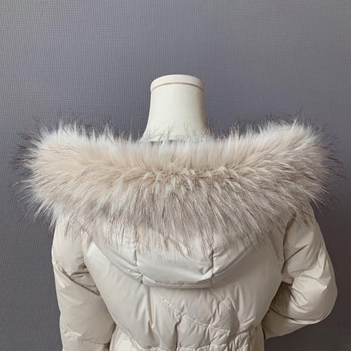 ECYC Faux Fur Collar Scarf, Detachable Collar Shawl Winter Neck Warmer Faux Fur Hood Trim Replacement for Coat Sweater Jacket2