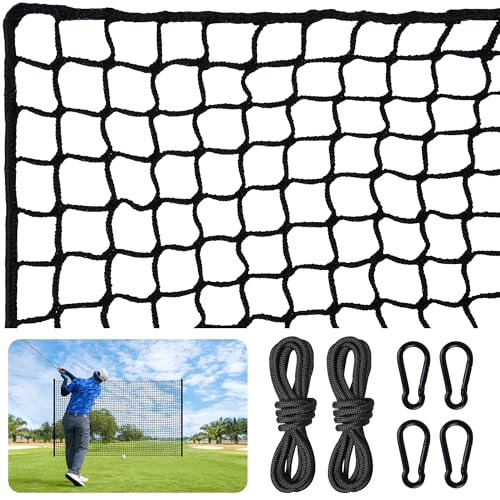 Visupor Golf Net,Golf Practice Net with Rope and Carabiners,Durable Nylon Golf Hitting Net,Weatherproof Golf Netting,Practice Barrier Nets for Golf, Baseball, Hockey, Soccer(10ft,15ft,20ft,25ft,30ft)