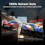 KOORUI Curved 27 Inch Gaming Monitor, Full HD 1080p R1500 180Hz VA Curved Monitors, 99% sRGB, Built-in AdaptiveSync, 1 x Display Port 1.2 & 2 x HDMI 2.0, Eye Care, VESA Compatible, Black 27E6CA