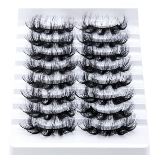Leipple False Eyelashes 8 works - Professional Reusable 8D Lashes - Natural Wispy Thick Fluffy Fake Eyelashes Faux Eyelashes (QZ-01) - Image 2