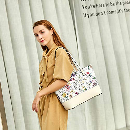 Image of Women Fashion Synthetic Leather Handbags Tote Bag Shoulder Bag Top Handle Satchel Purse Set