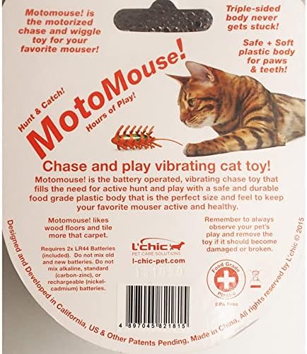 L'Chic Moto Mouse Cat Toy, Orange