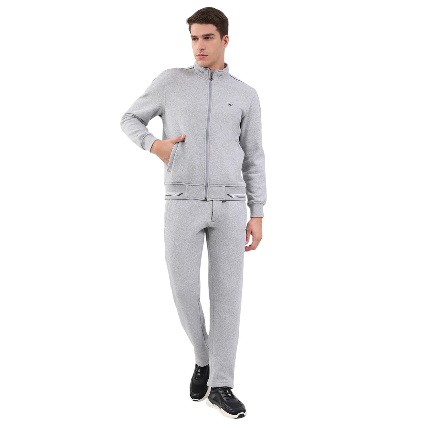 monte carlo Men Regular Fit Solid Mock Neck Full Sleeve Winter Tracksuit | Men Track Suit | Stylish Sportswear Set with Jacket and Lower | Activewear Set For Men's (Pack Of 1)-picture-24