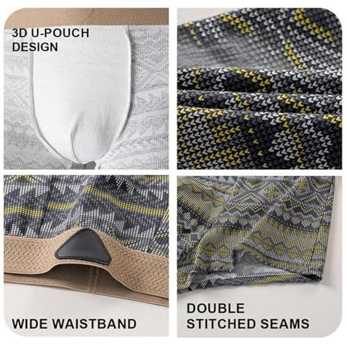 Empiricala retro-patterned design men's premium cotton briefs, breathable cotton briefs Moisture-Wicking, Seamless Design4