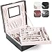 BalladHome Caja Joyero con Espejo Caja para Joyas joyero Caja de Joyas Organizador de Joyas, Caja de Relojes (Negro)