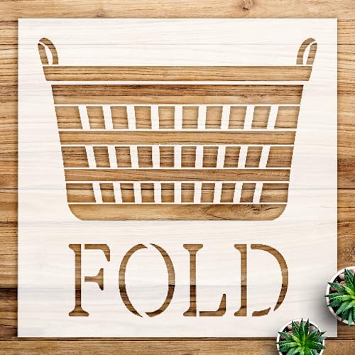 Laundry Basket Stencil for Wood and Crafts, DIY Cleaning Chore Template, Ideal for Home Decor and Painting Projects - Size A2 (16.5