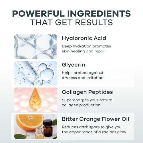 Seranova Micro Infusion System for Face & Neck 0.05mm Stamp with Hyaluronic Acid & Collagen Peptide Serum for Firmer Smoother-Looking Skin, Easy 5-Minute At-Home Skin Care Application - 3 Month Supply