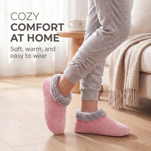 Image of The Metluks Womens Slippers Indoor Soft Sole Slipper Socks | Fuzzy sherpa lining, warm winter comfort, non slip grippers, flexible feel, washable, cozy home wear