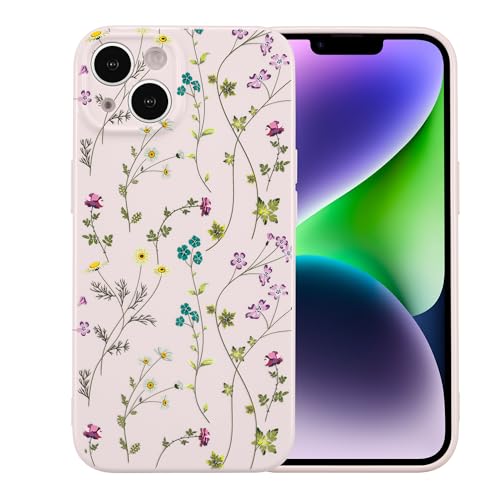 Coque iPhone 13 motif fleurs violettes en silicone souple antichoc