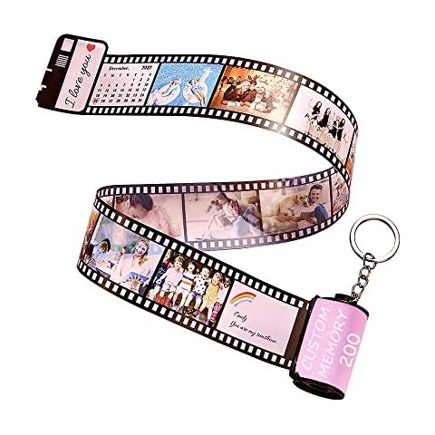 Smile lab Custom Film Roll Keychain Personalised Keychains with Picture Customised Camera Reel Photo Album Keyring Christmas Gifts Cover