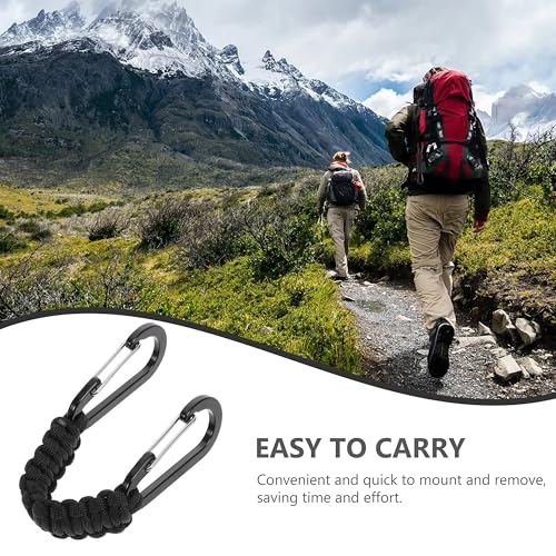 Image of Storite Paracord Keychain - Heavy Duty Dual Clip EDC Key Holder for Travel, Camping, Hiking, Outdoor & Everyday Use (Black)
