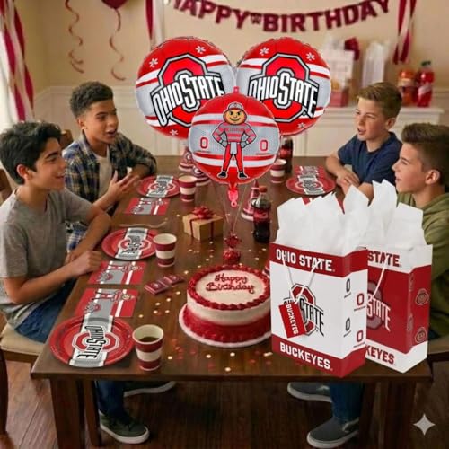 Image of Ohio State Buckeyes Balloons-3 Pack-Mylar Party Decor-Havercamp
