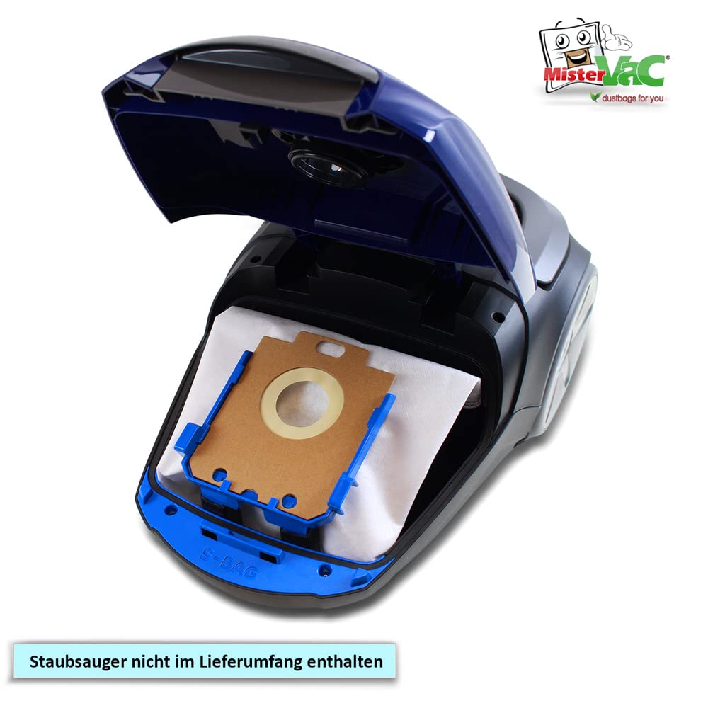 MisterVac 10 Sacchetti Per Aspirapolvere + 2 Filtri Compatibili Con Philips PowerGo FC8240/09 - Tessuto Non Tessuto 5 Strati, Ecologici Senza Plastica