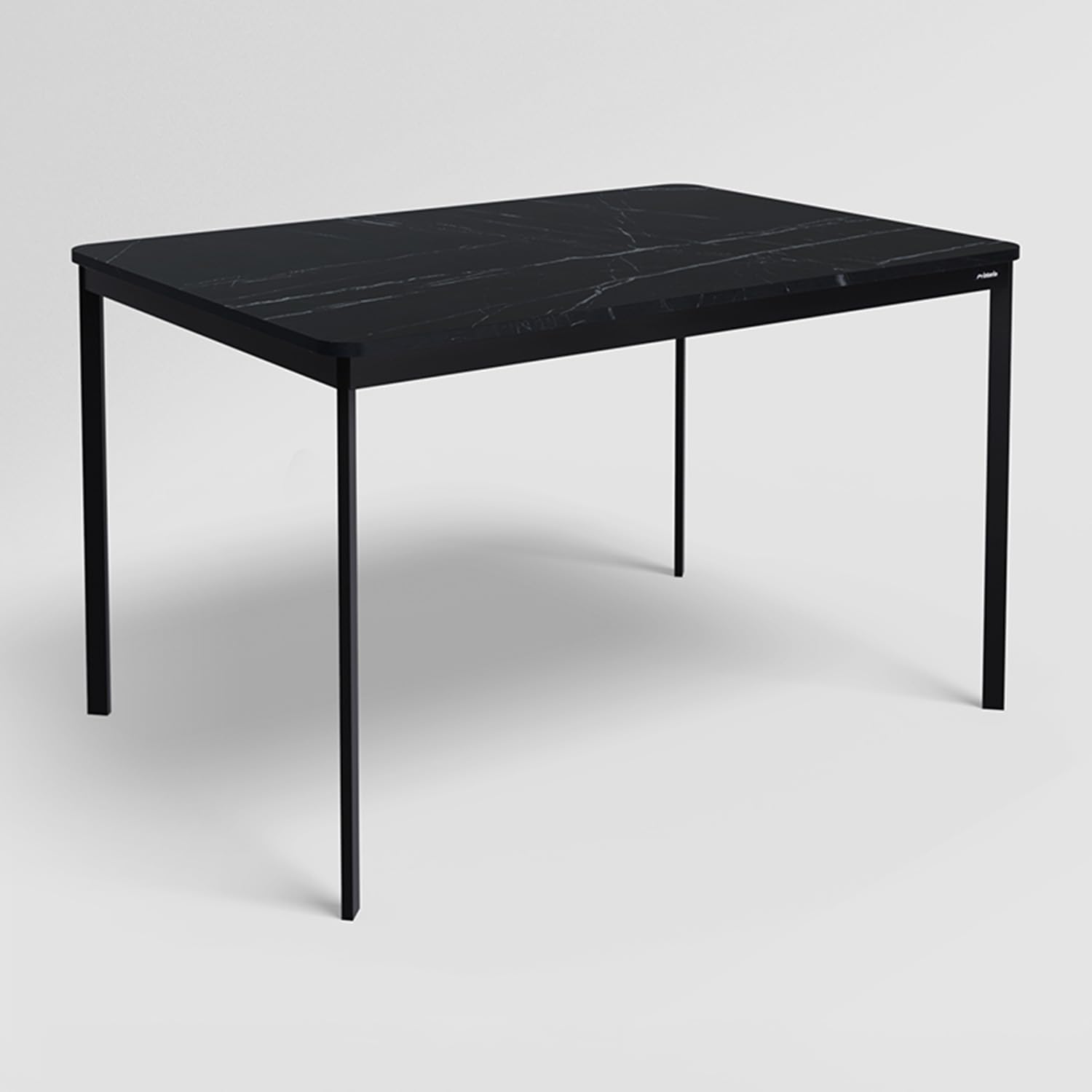 GODREJ INTERIO Dining Table Franky 4 Seater Engineered Wood Rectangular Dining Table, 1-Year Warranty, Black