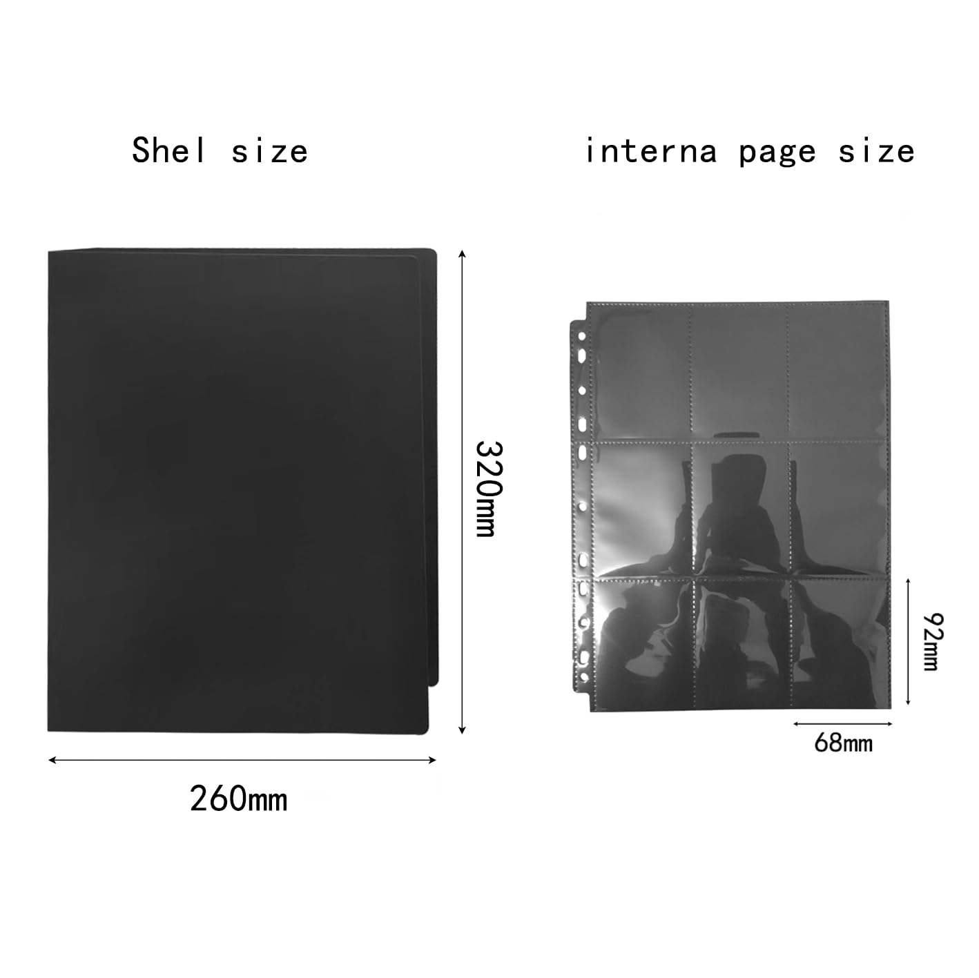 JOYUE Album Carte Raccoglitore Album Collezione Carte, Raccoglitore Carte Grande Album Carte Collezionabili 9 Tasche 30 Pagine Contenere 540 Cartes, Album Porta Carte per Regalo Collezionisti (Nero