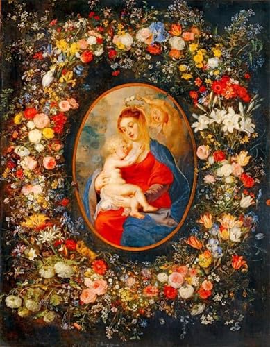 Decora paredes vacías con el lienzo clásico de la Virgen y el Niño de Rubens