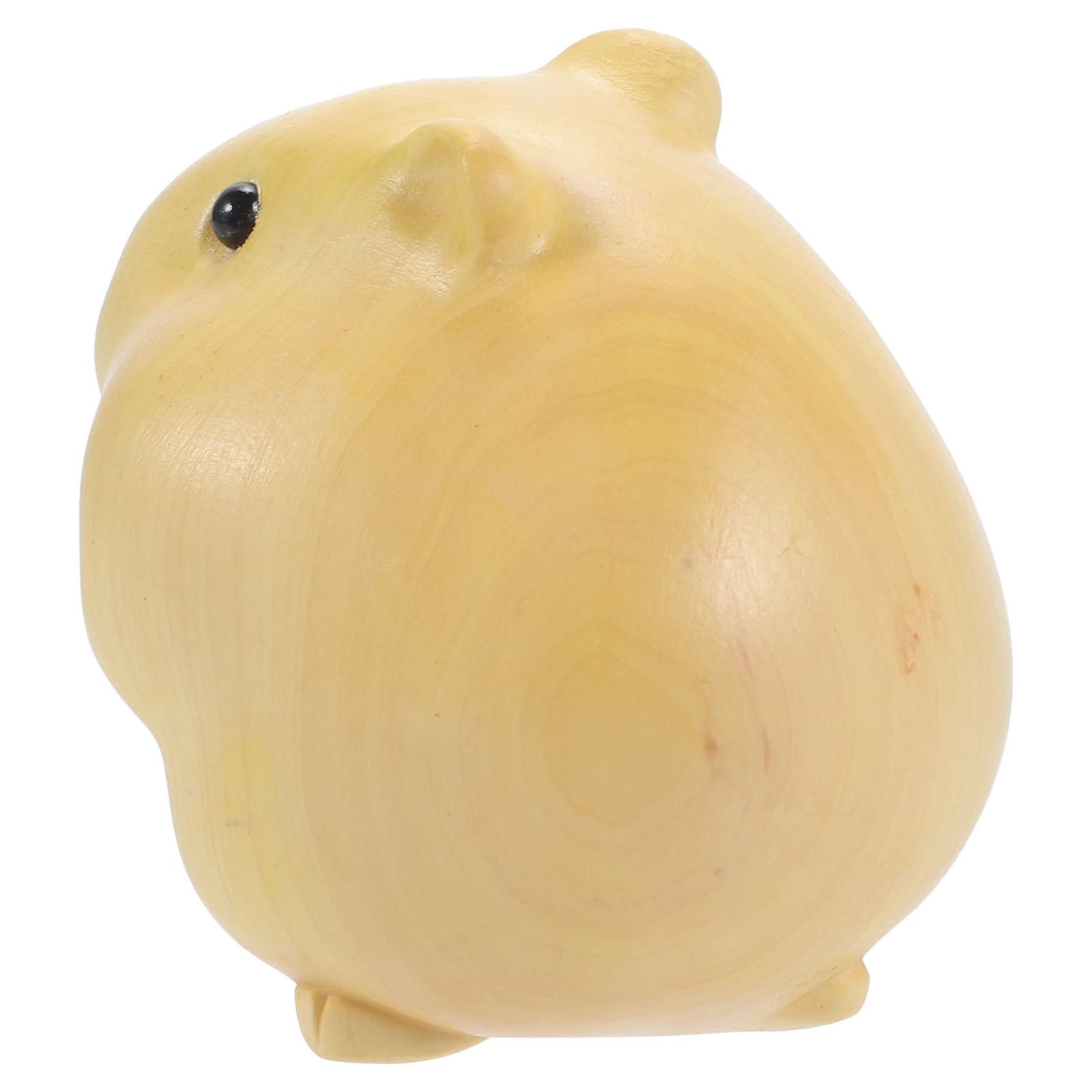 YARNOW 4pièces Figurine Bois De Hamster Sculptée Main Décoration Animale Adorable Bois Statuette Mignonne pour Maison Bureau