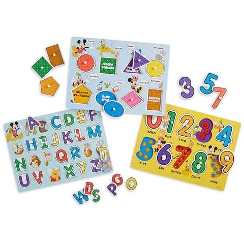 Melissa & Doug Disney Wooden Peg Puzzles Set Cover
