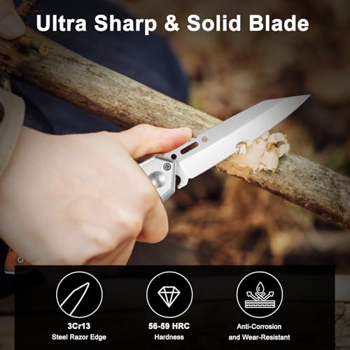 Spring-Assisted-Folding-Knife-Camping-Knife-10PACK-Wooden-Handle-Fathers-Day-Gift