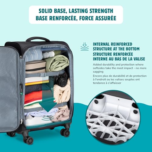 ATLANTIC Artisan III Large Checked Luggage — Expandable, Lightweight, Water-Resistant Suitcase with 8 Spinner Wheels and Lockable Zipper Puller Heads — Black, 28-inch image 2